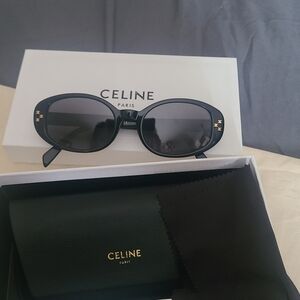 Celine Black Oval Sunglasses